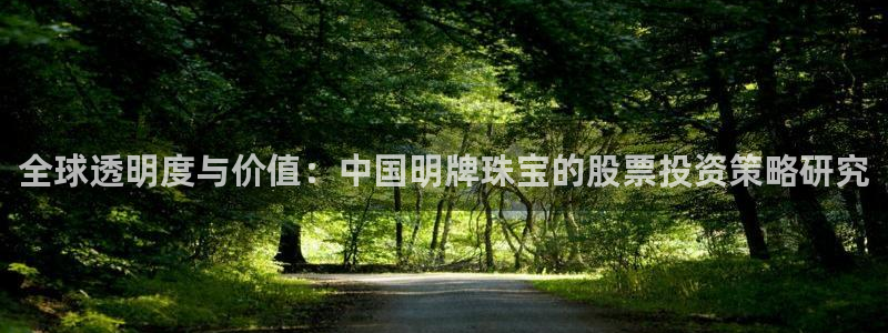 新宝5登录：全球透明度与价值：中国明牌珠宝的股票投资策略研究